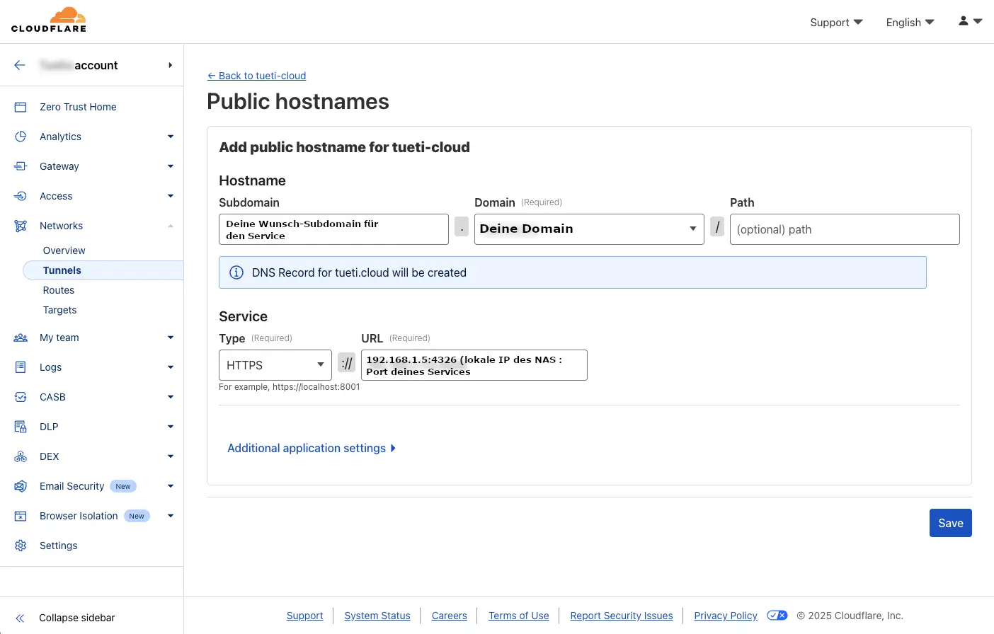 Beispiel für deine Konfiguration